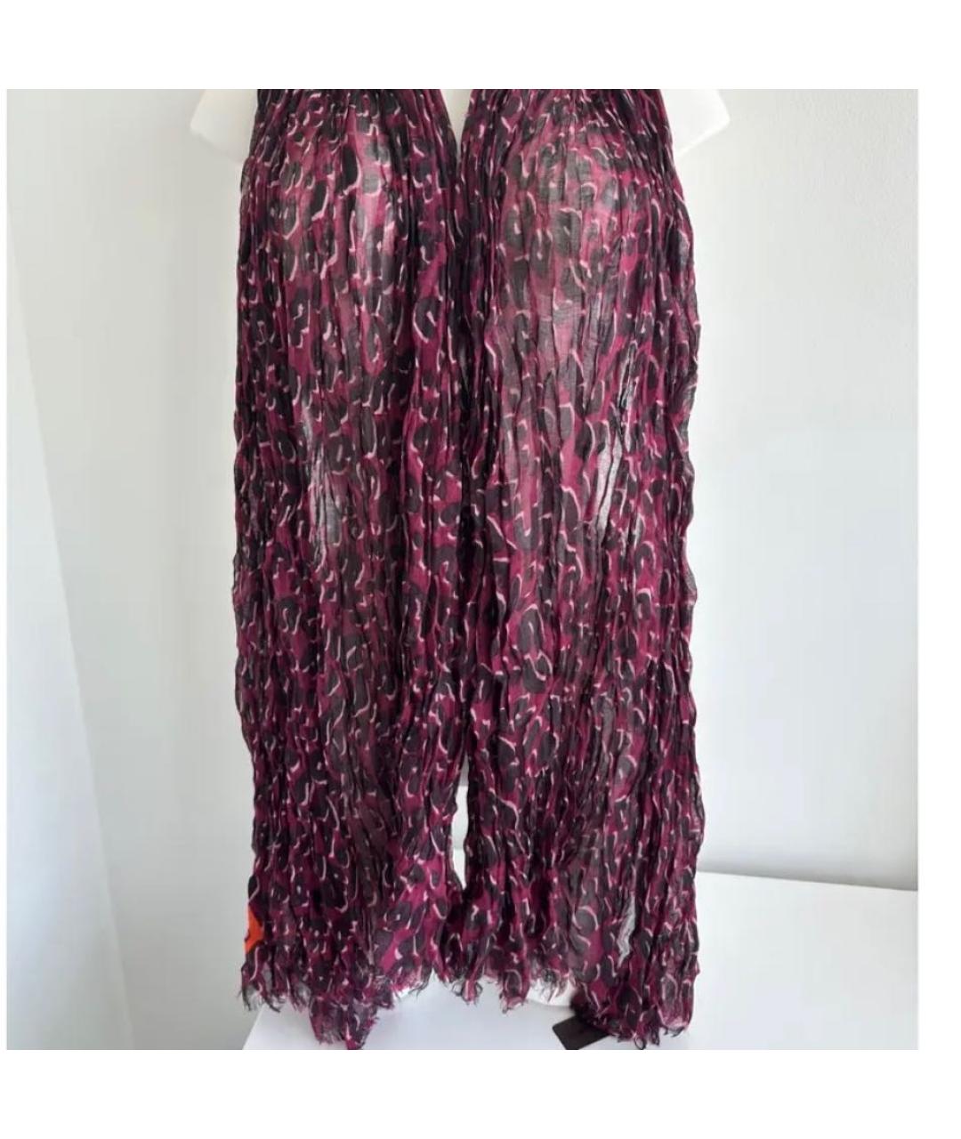 LOUIS VUITTON Бордовый кашемировый шарф, фото 4