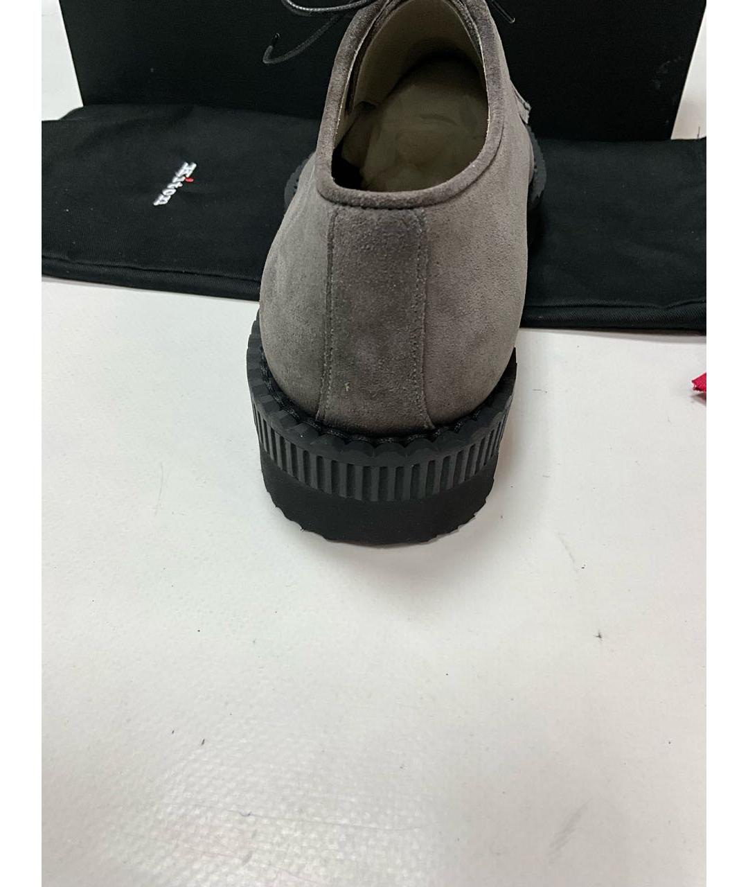 KITON Серые замшевые туфли, фото 7