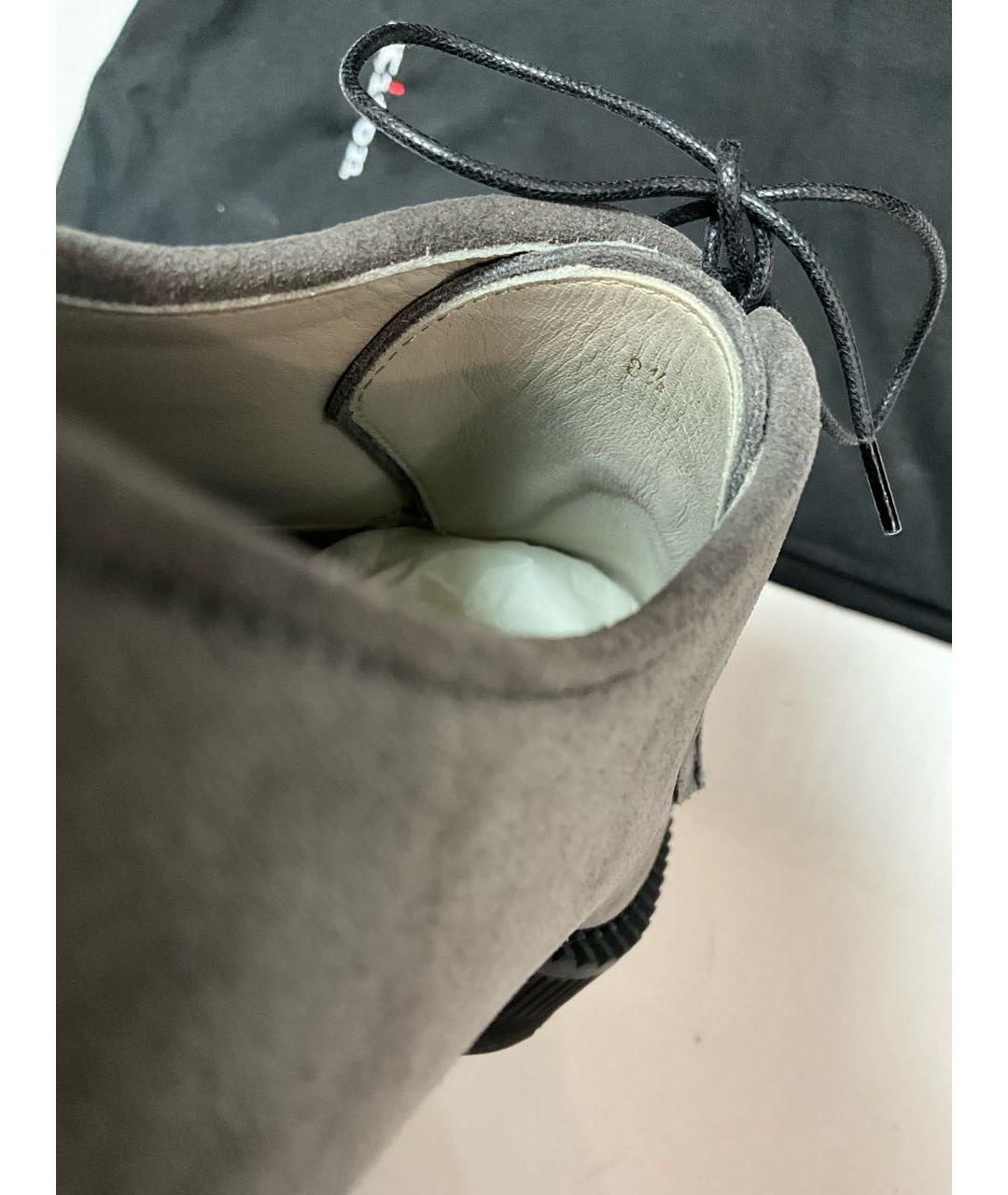 KITON Серые замшевые туфли, фото 5