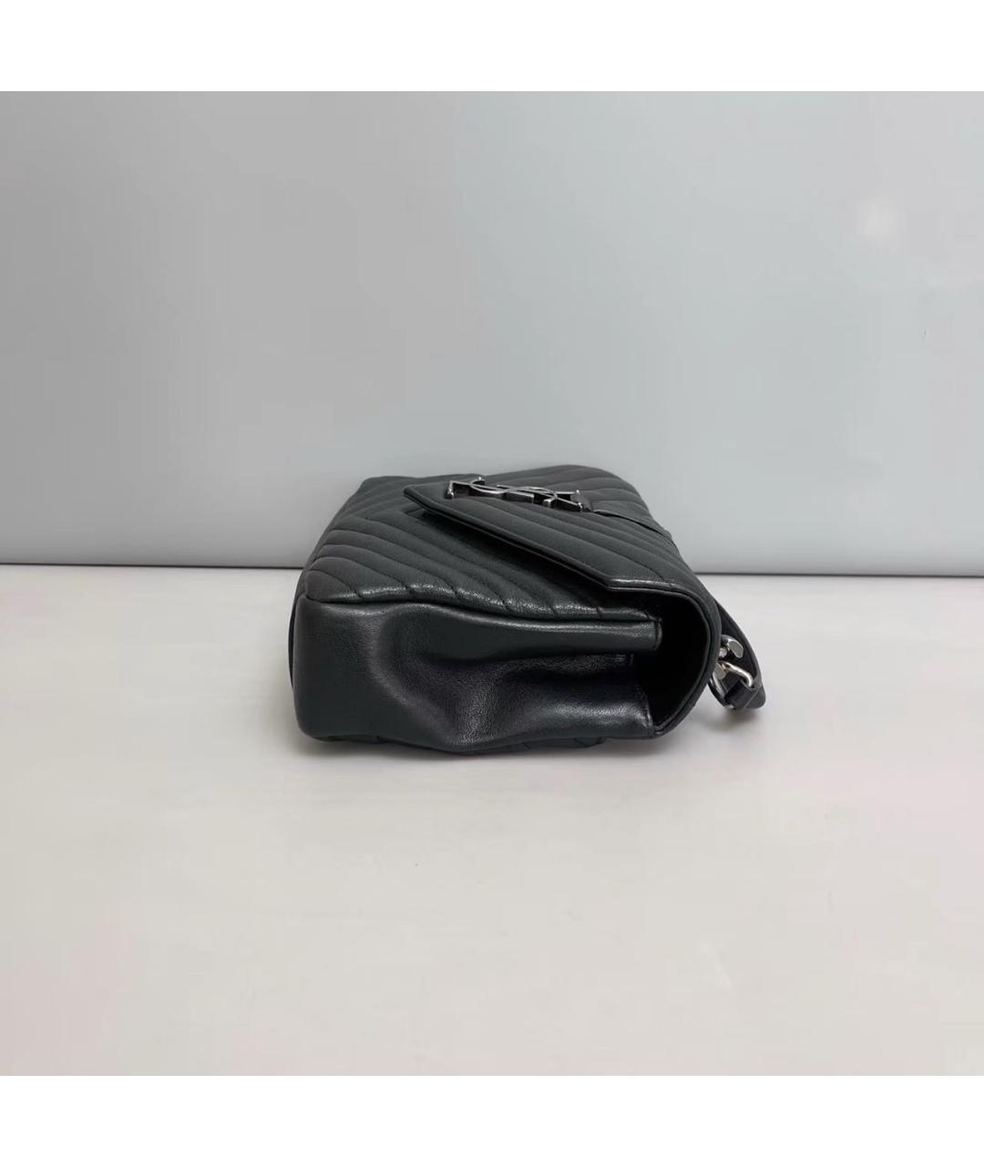 SAINT LAURENT Черная кожаная сумка через плечо, фото 3