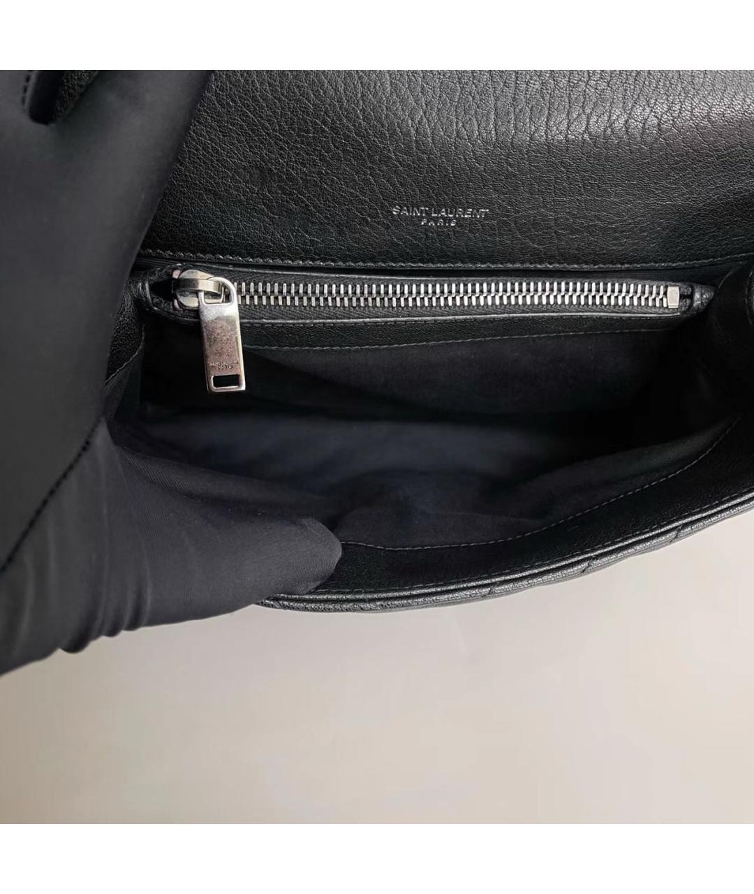 SAINT LAURENT Черная кожаная сумка через плечо, фото 8