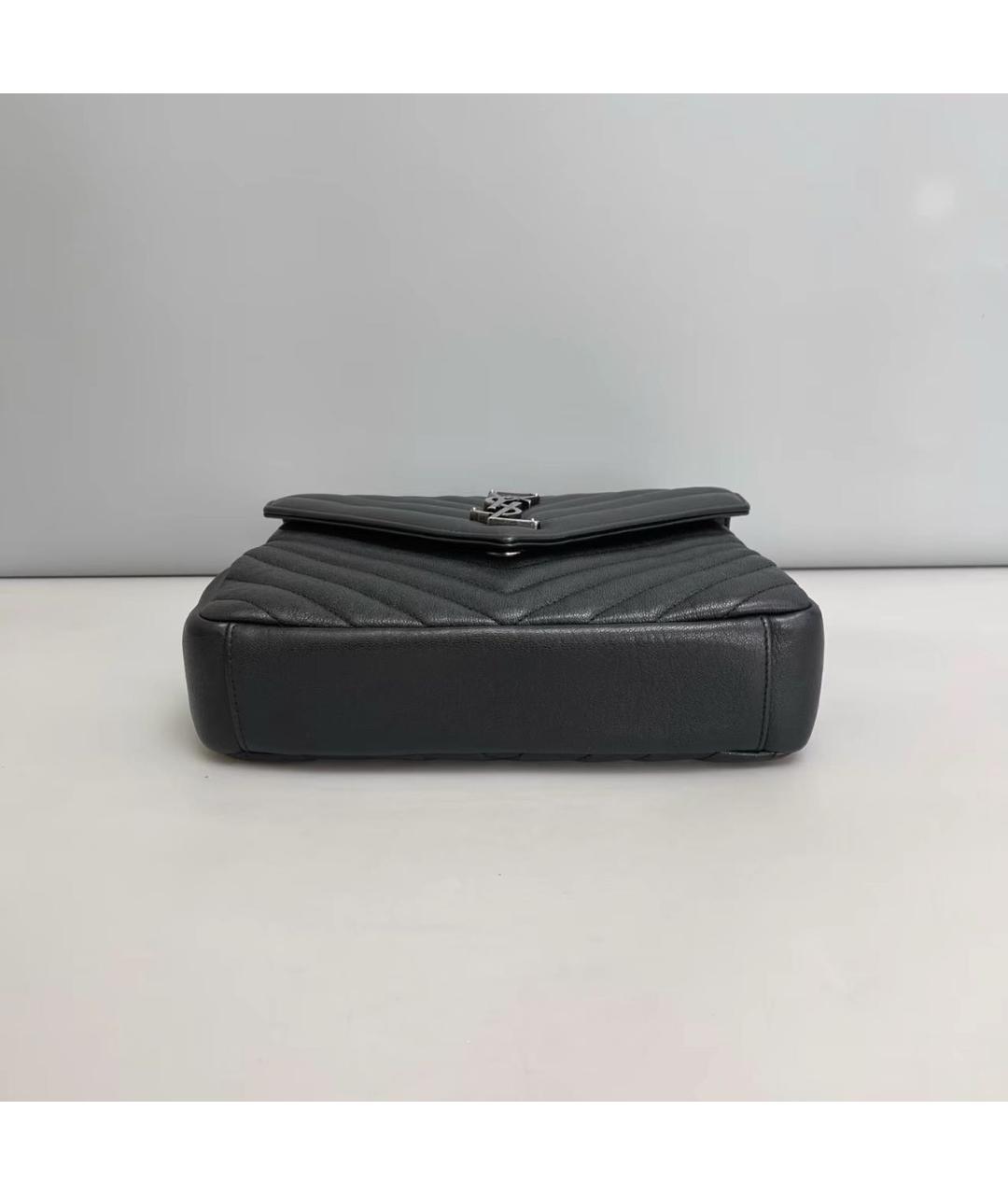 SAINT LAURENT Черная кожаная сумка через плечо, фото 5