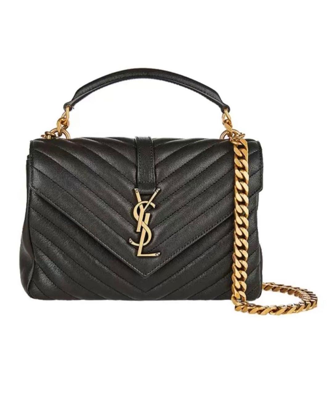 SAINT LAURENT Черная кожаная сумка через плечо, фото 4