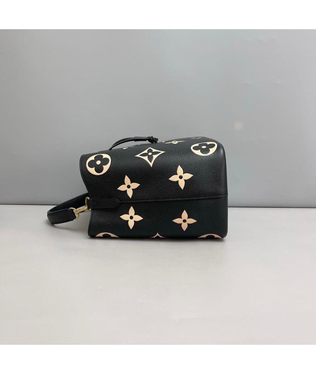 LOUIS VUITTON Черная кожаная сумка с короткими ручками, фото 5