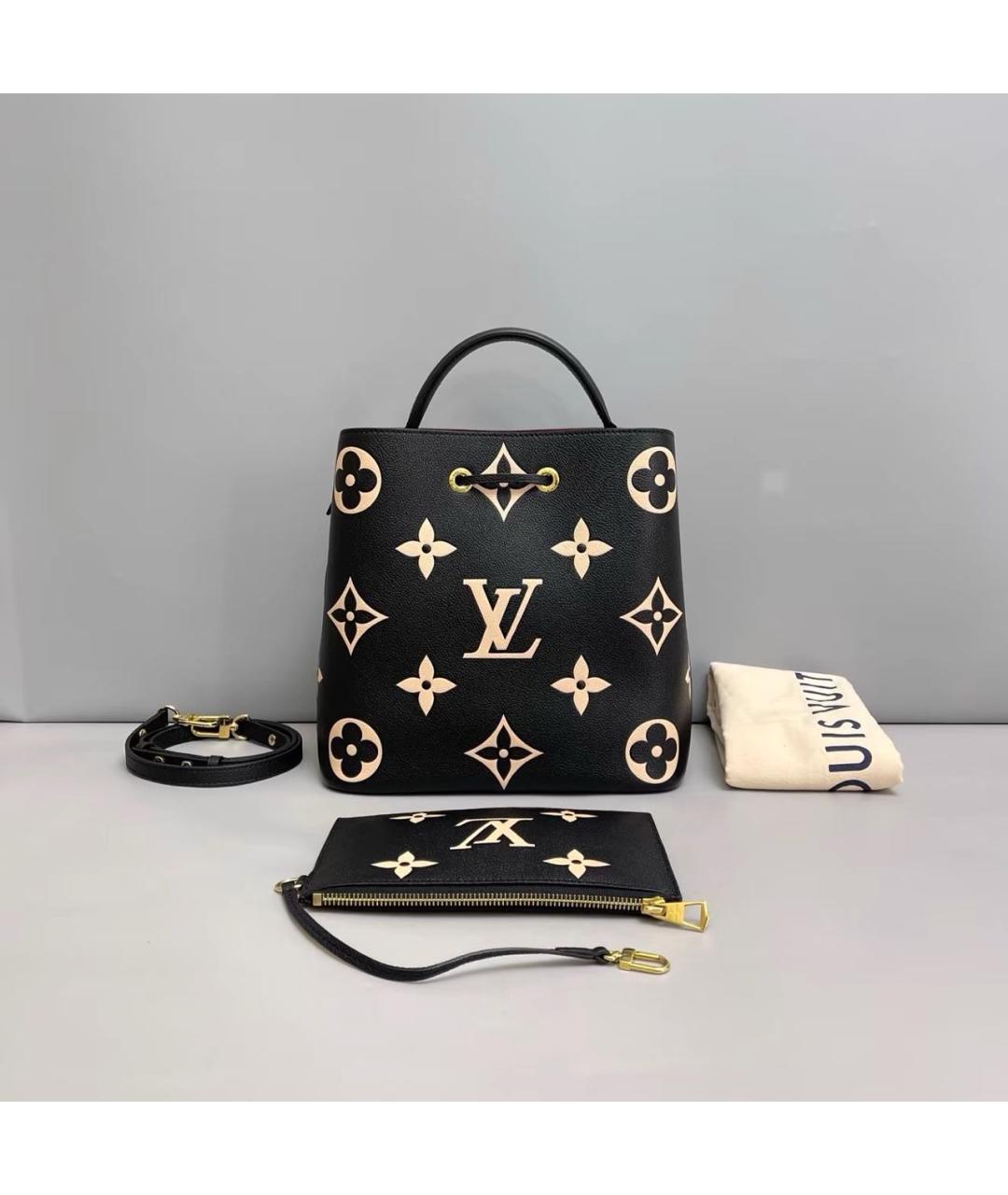 LOUIS VUITTON Черная кожаная сумка с короткими ручками, фото 2