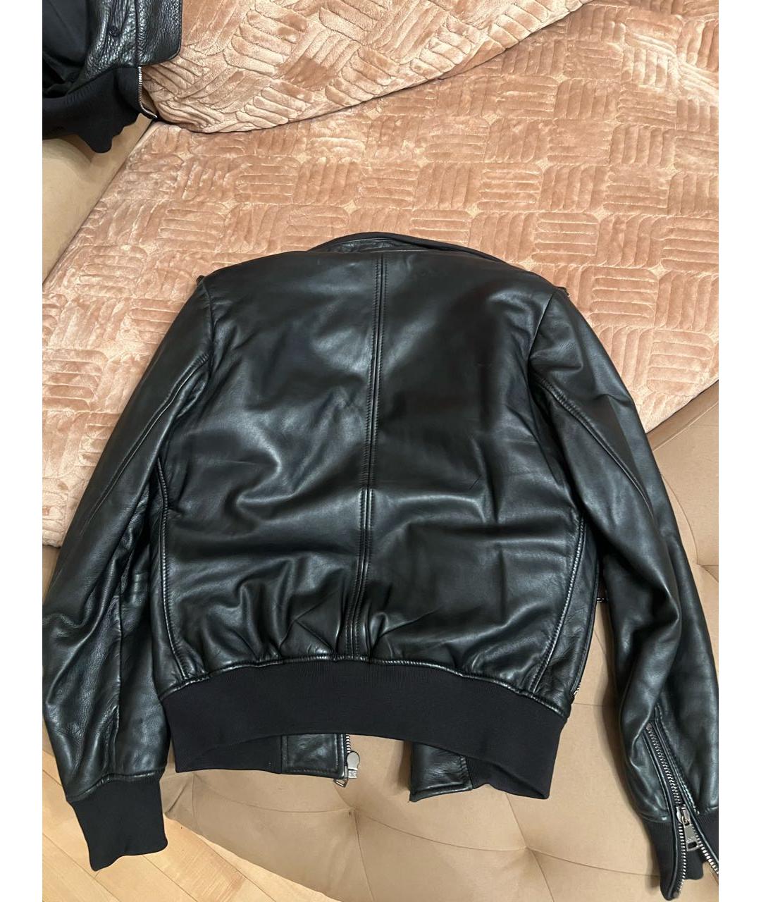 DOLCE&GABBANA Черная кожаная куртка, фото 2