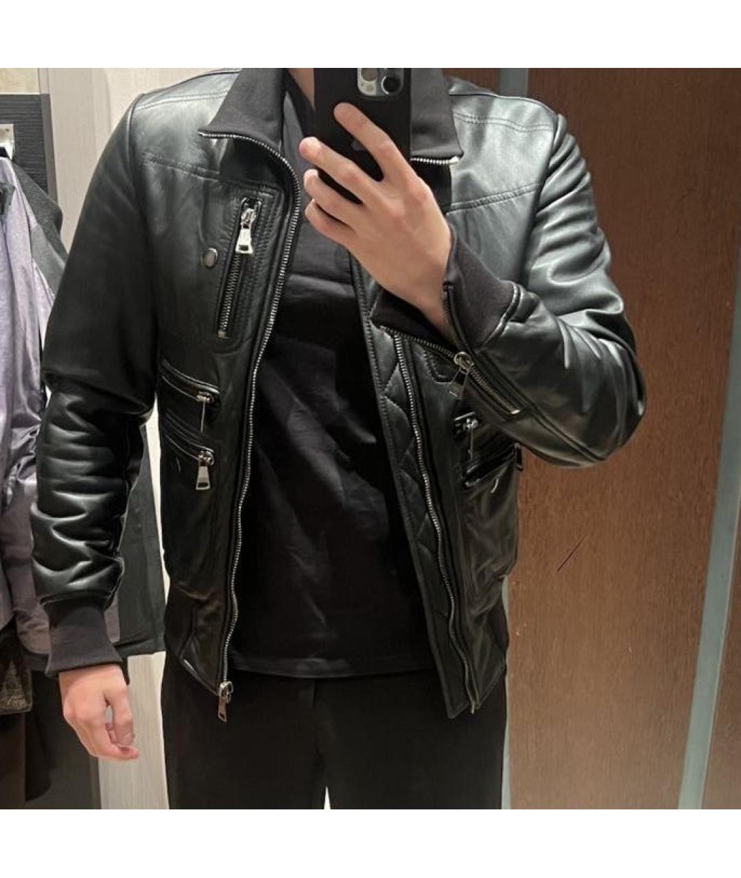 DOLCE&GABBANA Черная кожаная куртка, фото 4