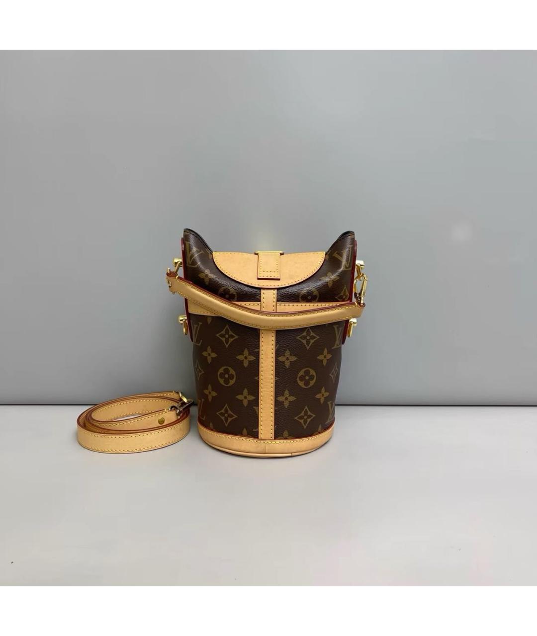 LOUIS VUITTON Коричневая кожаная сумка с короткими ручками, фото 2