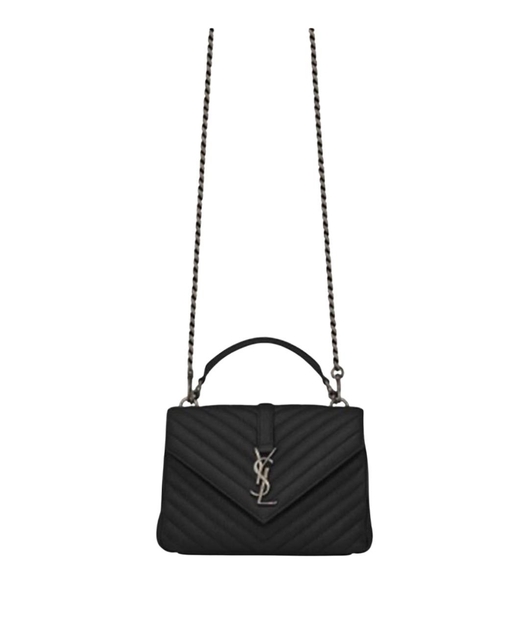 SAINT LAURENT Черная кожаная сумка через плечо, фото 2