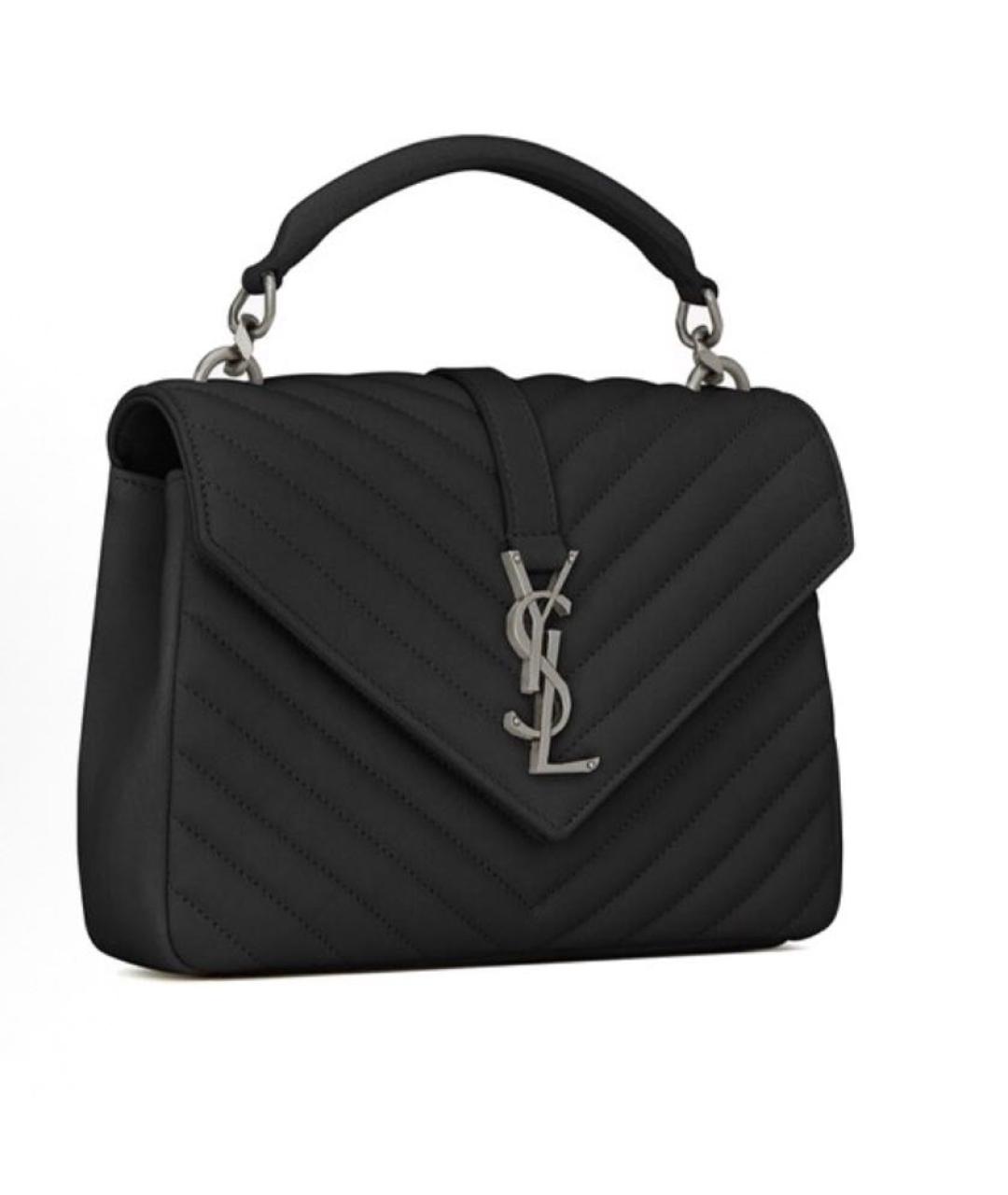 SAINT LAURENT Черная кожаная сумка через плечо, фото 1