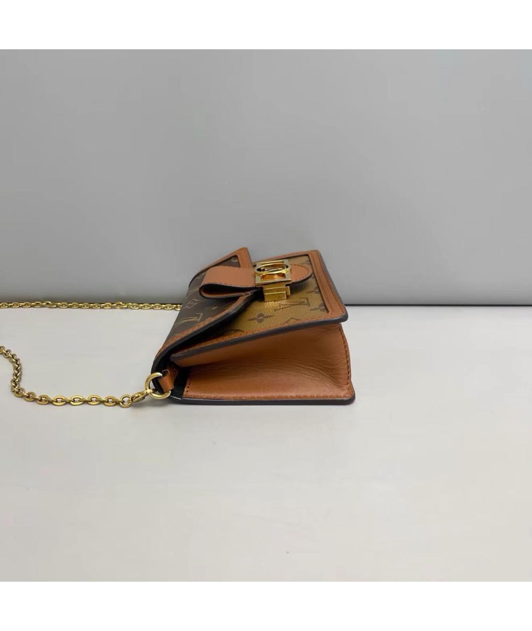 LOUIS VUITTON Коричневая кожаная сумка через плечо, фото 4