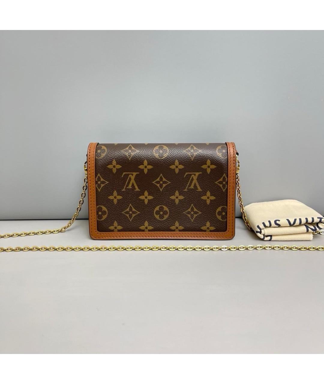 LOUIS VUITTON Коричневая кожаная сумка через плечо, фото 2