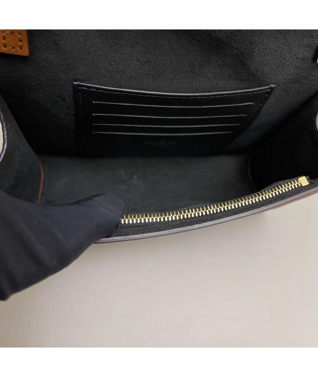 LOUIS VUITTON Коричневая кожаная сумка через плечо, фото 8