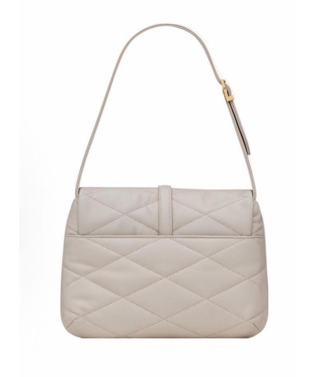 SAINT LAURENT Белая кожаная сумка через плечо, фото 3