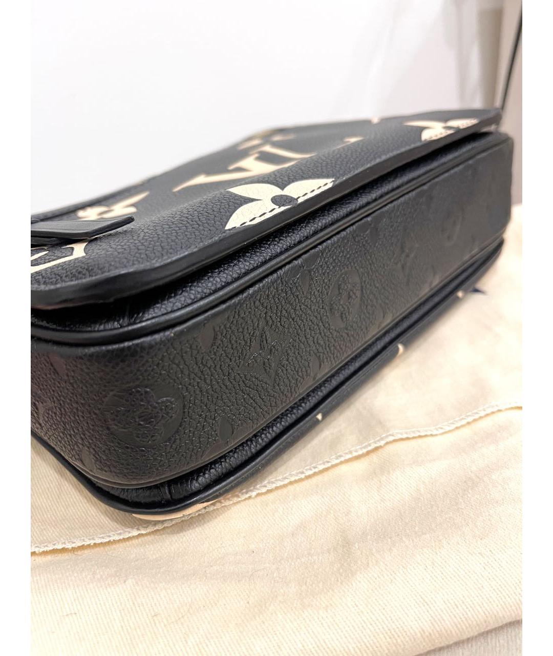 LOUIS VUITTON Черная кожаная сумка через плечо, фото 5