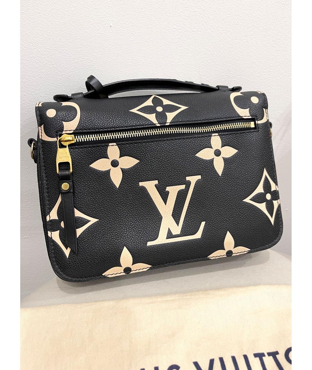 LOUIS VUITTON Черная кожаная сумка через плечо, фото 3