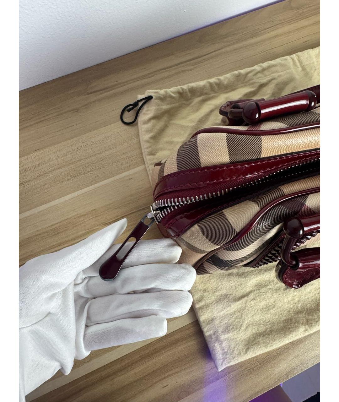 BURBERRY Мульти сумка с короткими ручками из лакированной кожи, фото 4