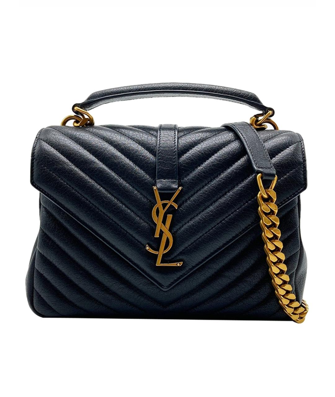 SAINT LAURENT Черная кожаная сумка через плечо, фото 1