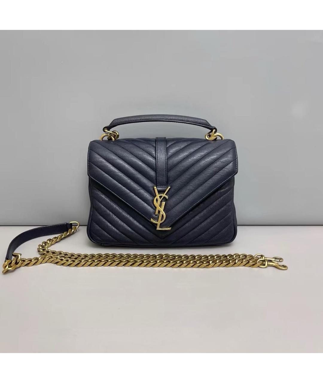 SAINT LAURENT Черная кожаная сумка через плечо, фото 9