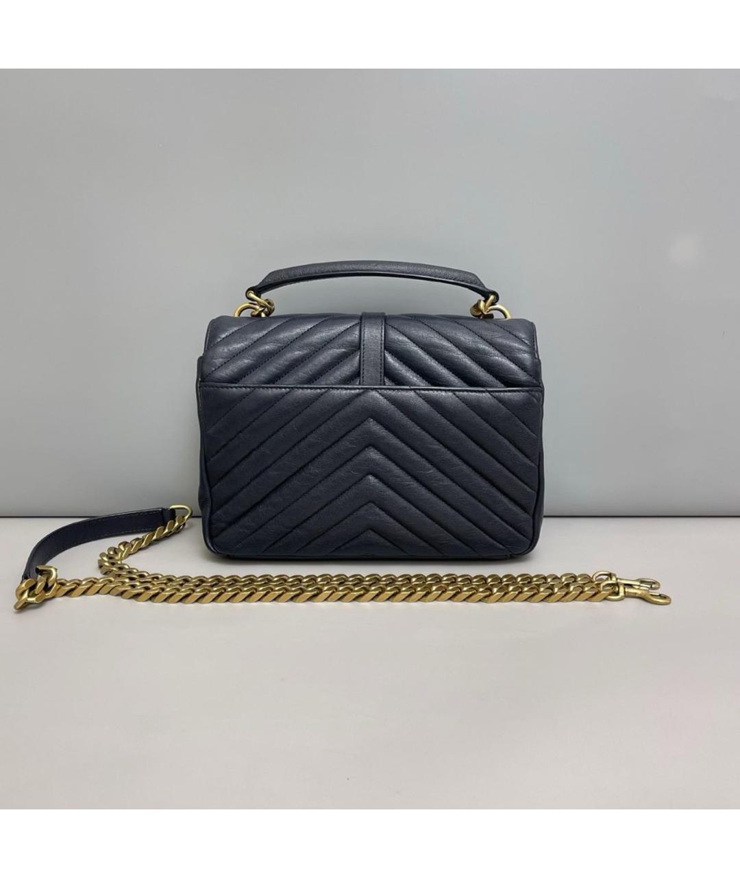 SAINT LAURENT Черная кожаная сумка через плечо, фото 2