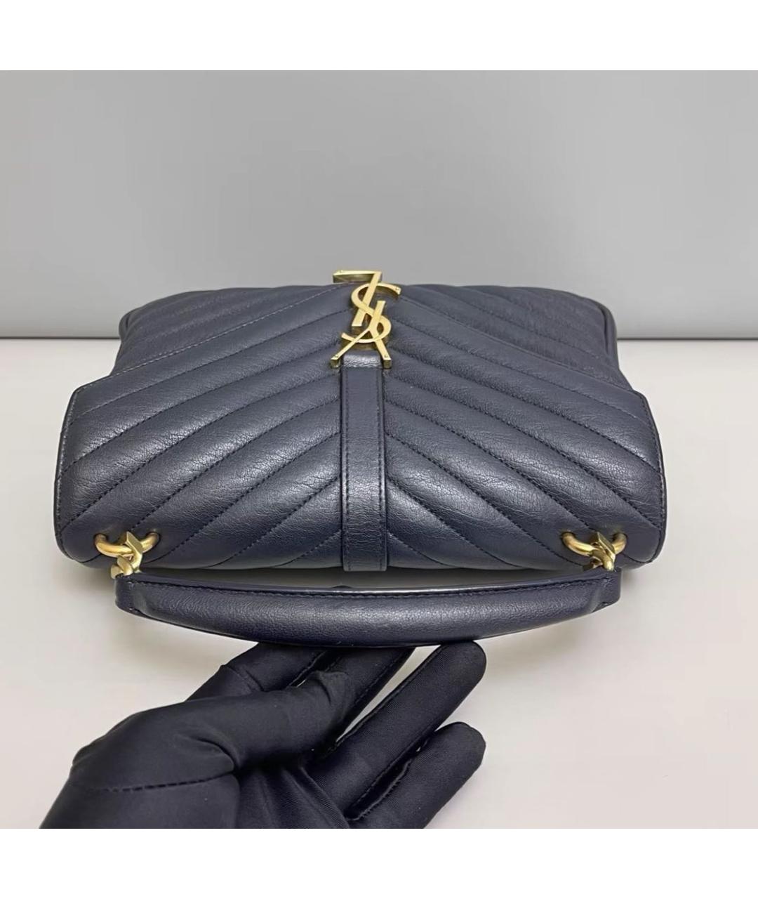 SAINT LAURENT Черная кожаная сумка через плечо, фото 6