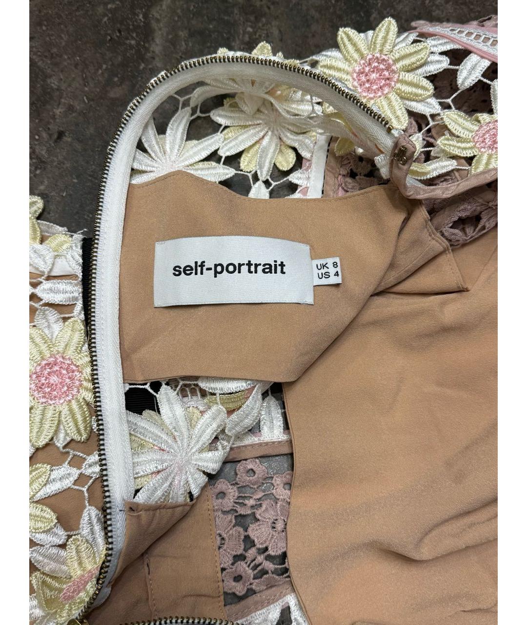 SELF-PORTRAIT Мульти хлопковое коктейльное платье, фото 4