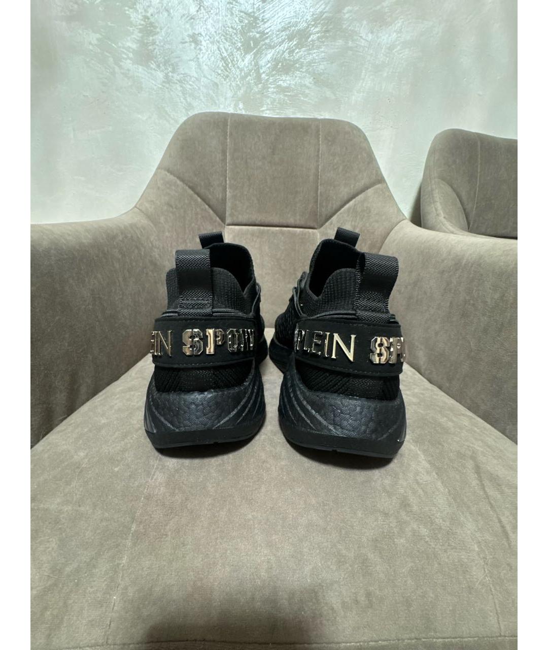 PLEIN SPORT Черные текстильные кроссовки, фото 4