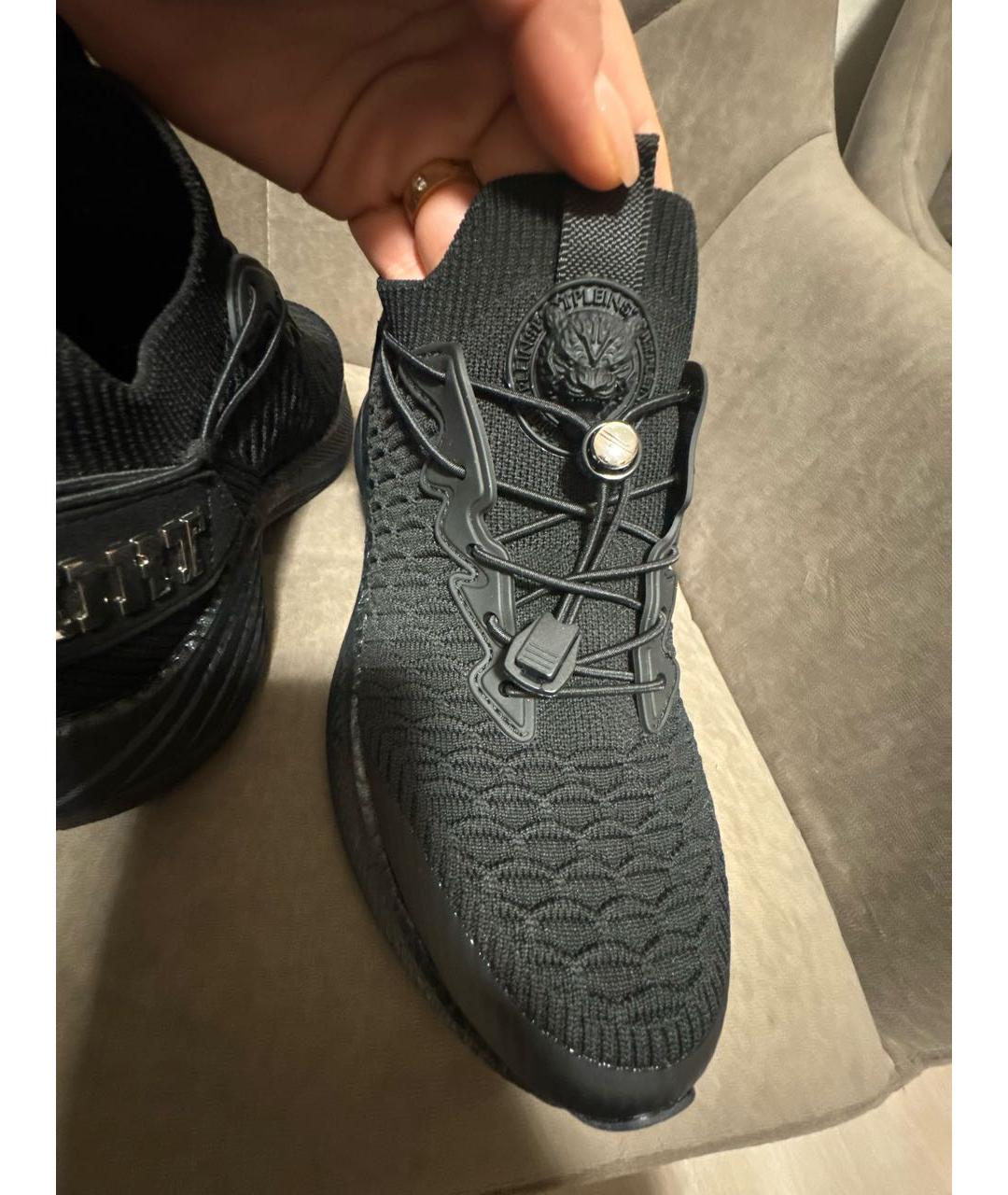 PLEIN SPORT Черные текстильные кроссовки, фото 6