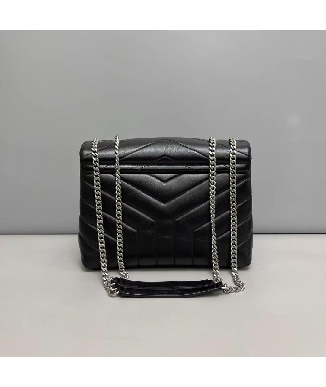 SAINT LAURENT Черная кожаная сумка через плечо, фото 2