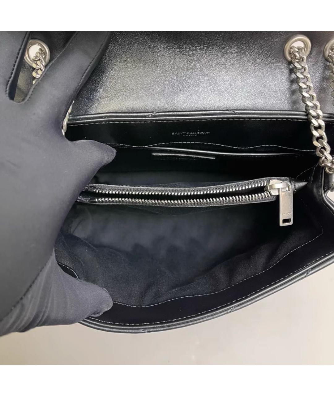 SAINT LAURENT Черная кожаная сумка через плечо, фото 8