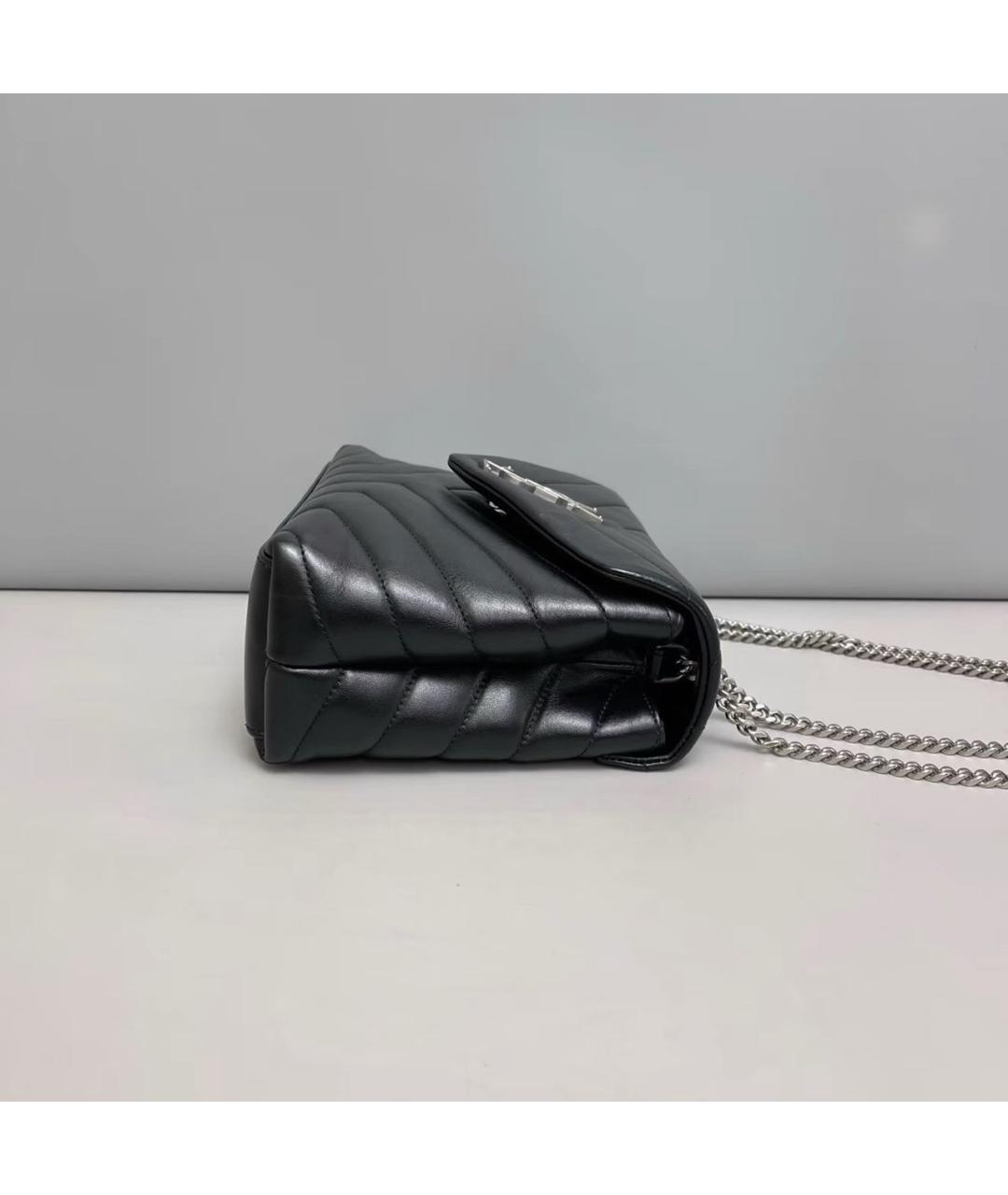 SAINT LAURENT Черная кожаная сумка через плечо, фото 4