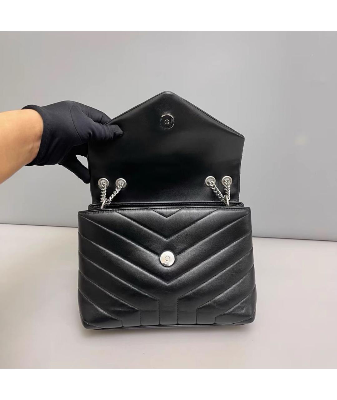 SAINT LAURENT Черная кожаная сумка через плечо, фото 7