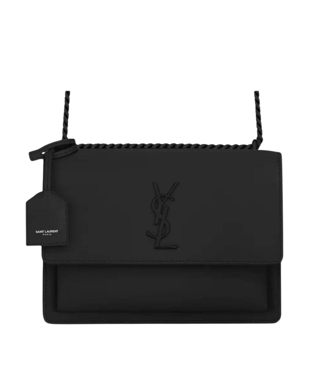 SAINT LAURENT Черная кожаная сумка через плечо, фото 1