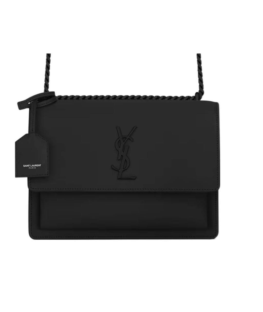 SAINT LAURENT Черная кожаная сумка через плечо, фото 4