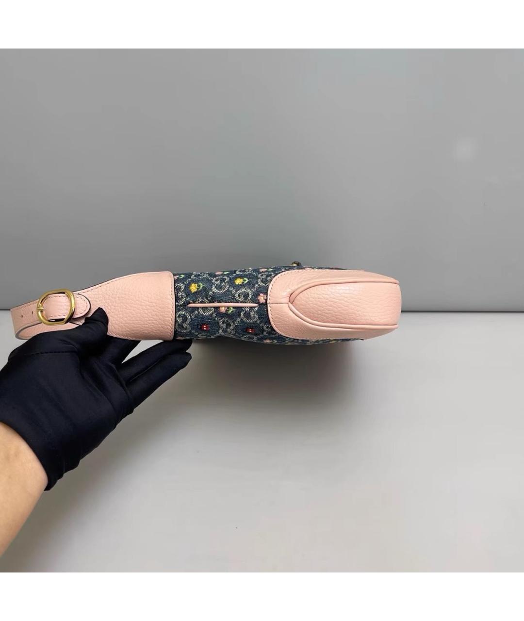 GUCCI Розовая кожаная сумка с короткими ручками, фото 4