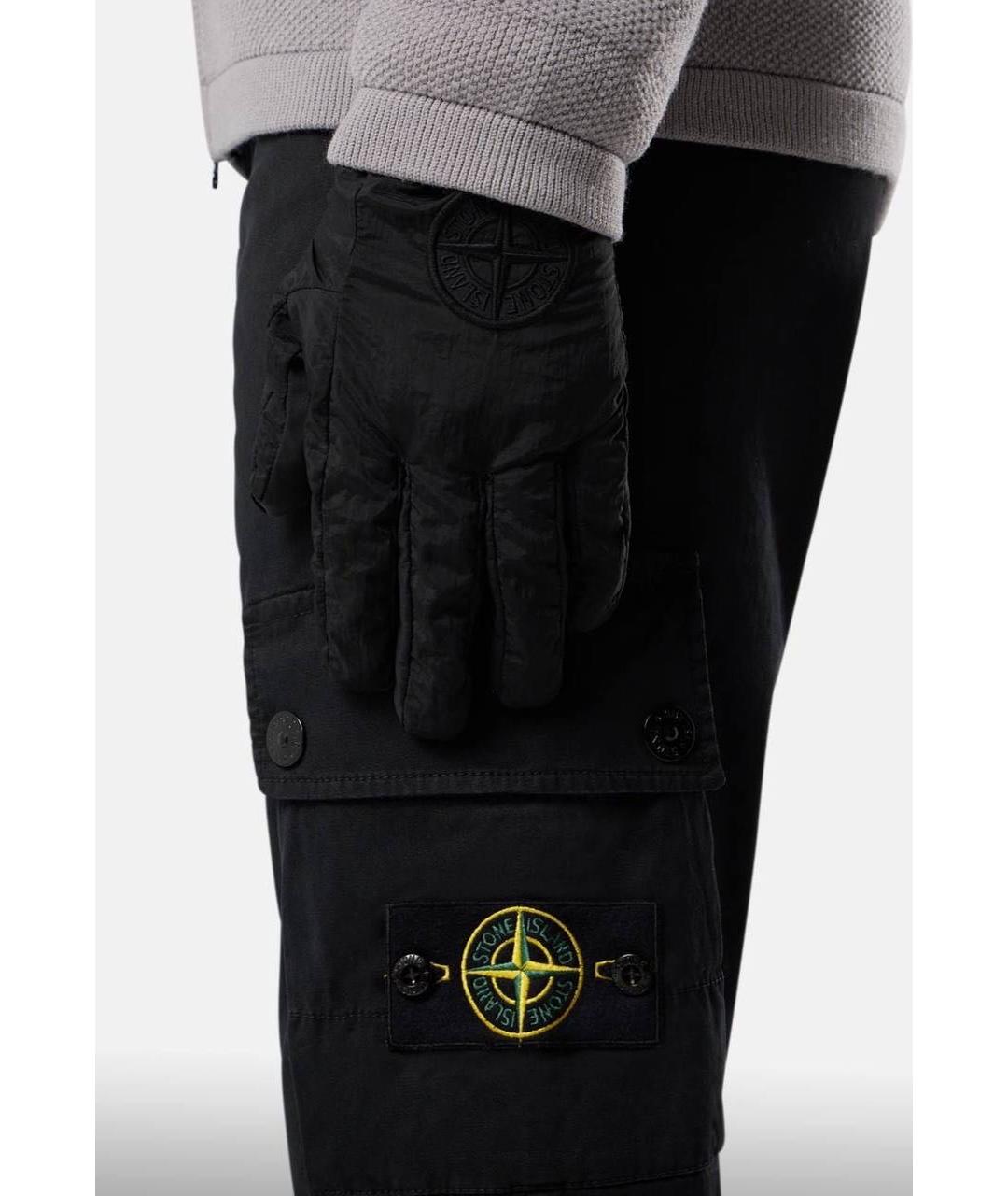 STONE ISLAND Черные хлопковые повседневные брюки, фото 5
