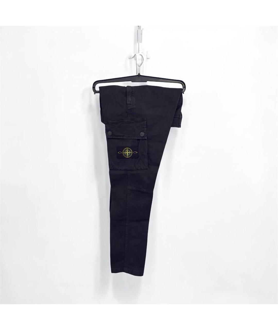 STONE ISLAND Черные хлопковые повседневные брюки, фото 6