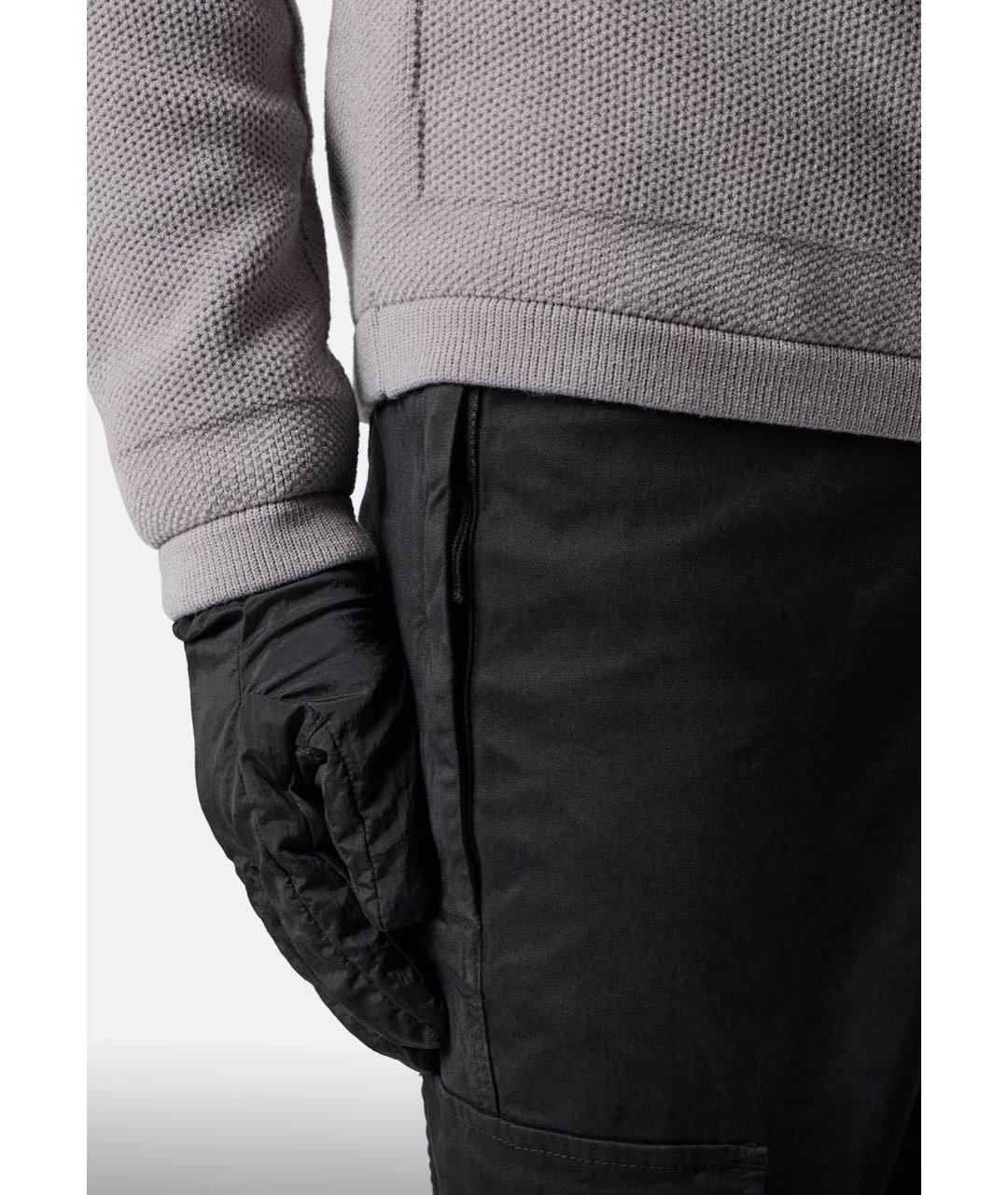 STONE ISLAND Черные хлопковые повседневные брюки, фото 4