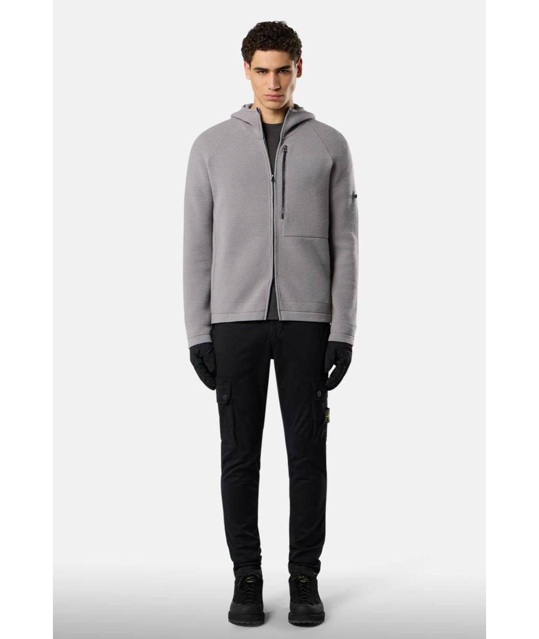 STONE ISLAND Черные хлопковые повседневные брюки, фото 3