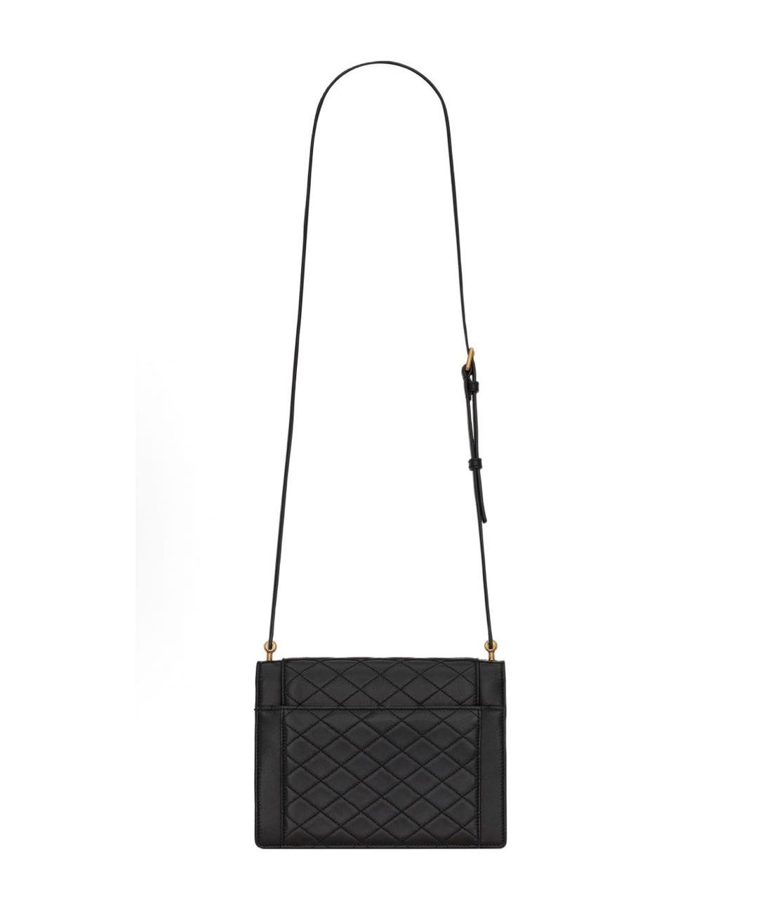 SAINT LAURENT Черная кожаная сумка через плечо, фото 2