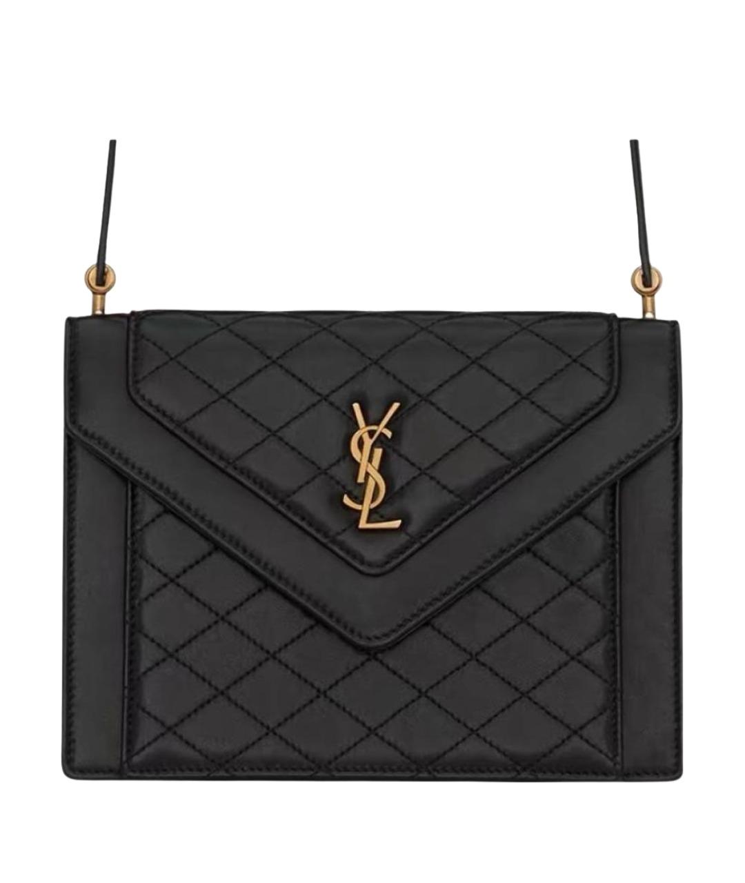 SAINT LAURENT Черная кожаная сумка через плечо, фото 1