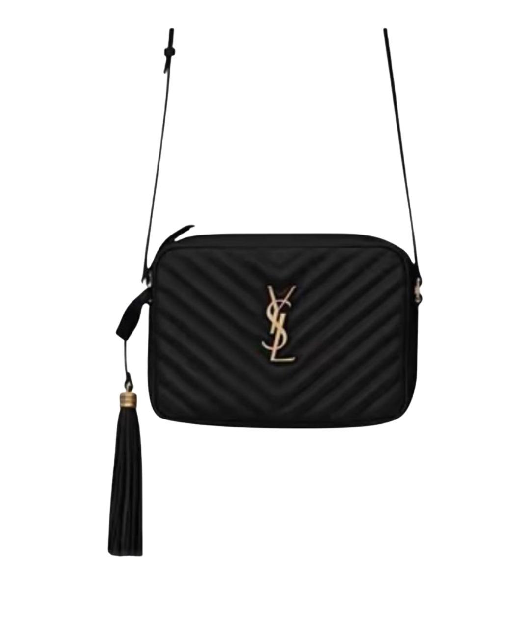 SAINT LAURENT Черная кожаная сумка через плечо, фото 1