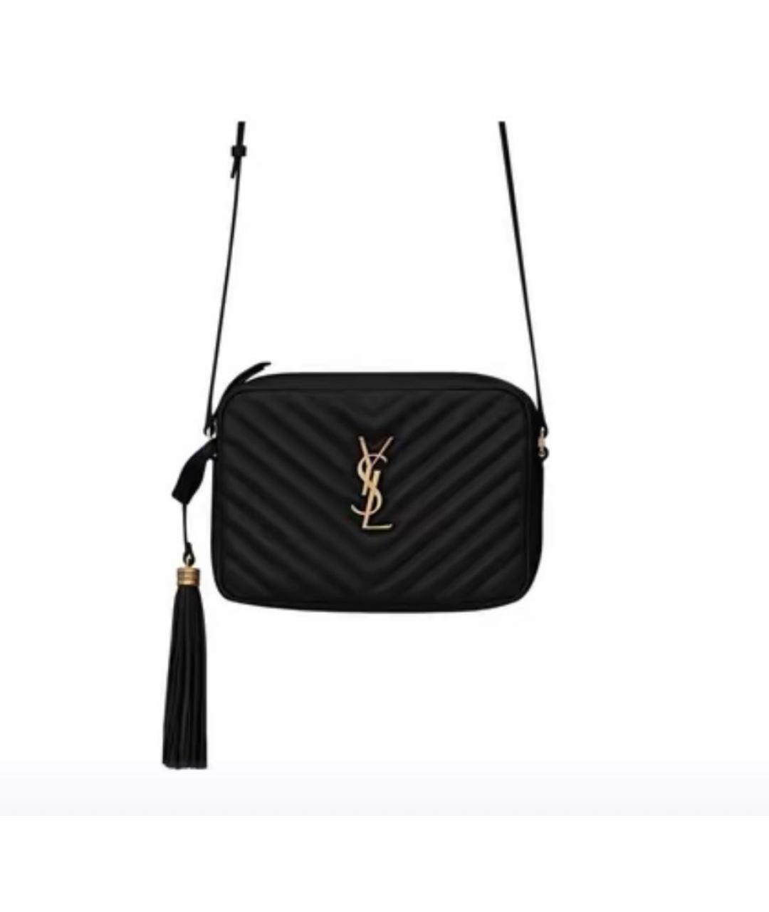 SAINT LAURENT Черная кожаная сумка через плечо, фото 4