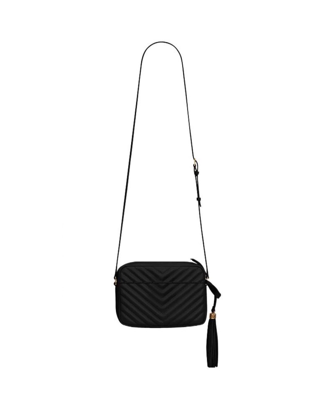 SAINT LAURENT Черная кожаная сумка через плечо, фото 3