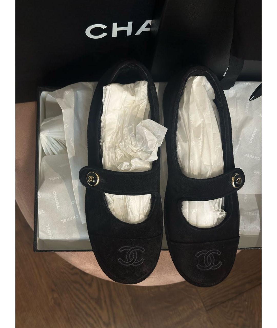 CHANEL Черные замшевые балетки, фото 3