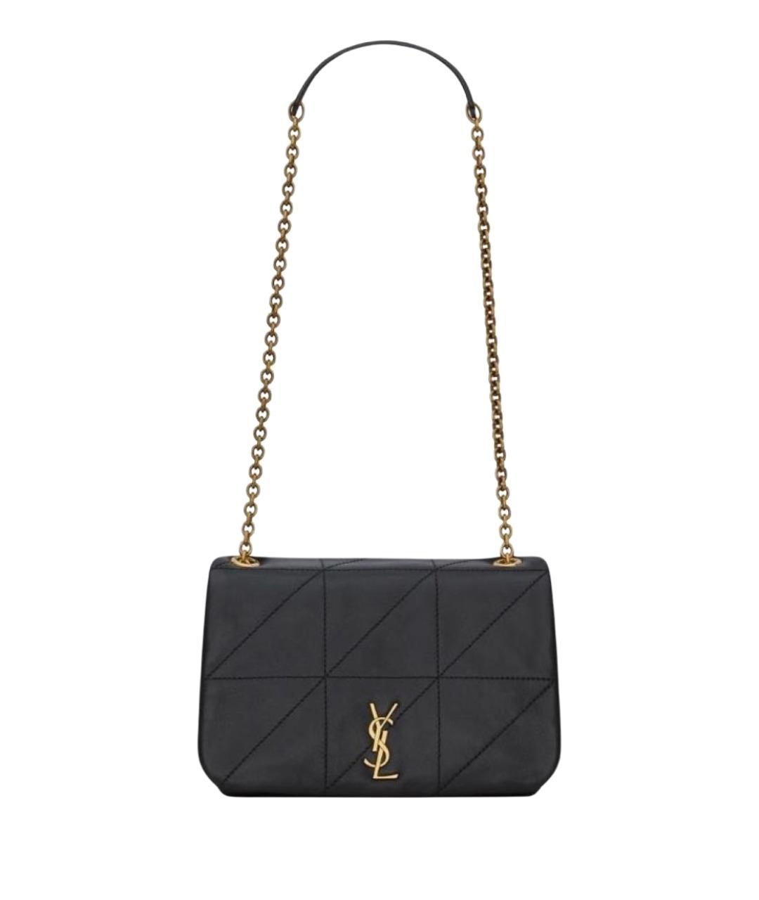 SAINT LAURENT Черная кожаная сумка через плечо, фото 1