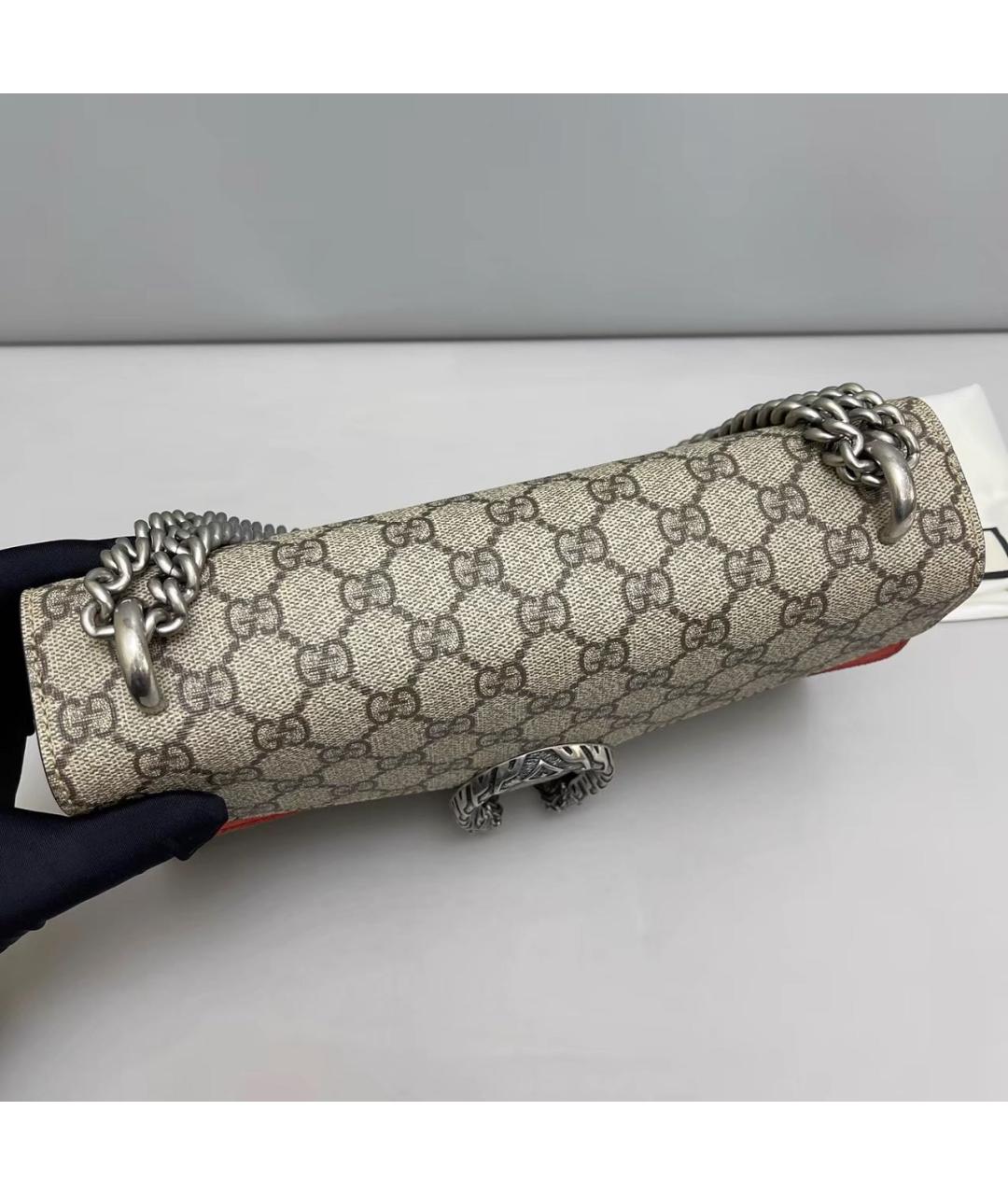 GUCCI Красная кожаная сумка через плечо, фото 7