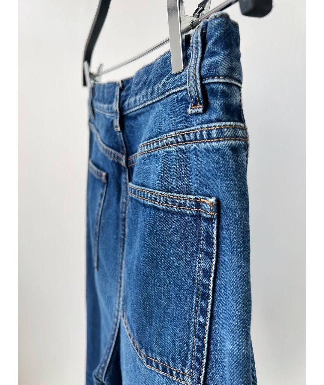 SAINT LAURENT Синие хлопковые прямые джинсы, фото 7
