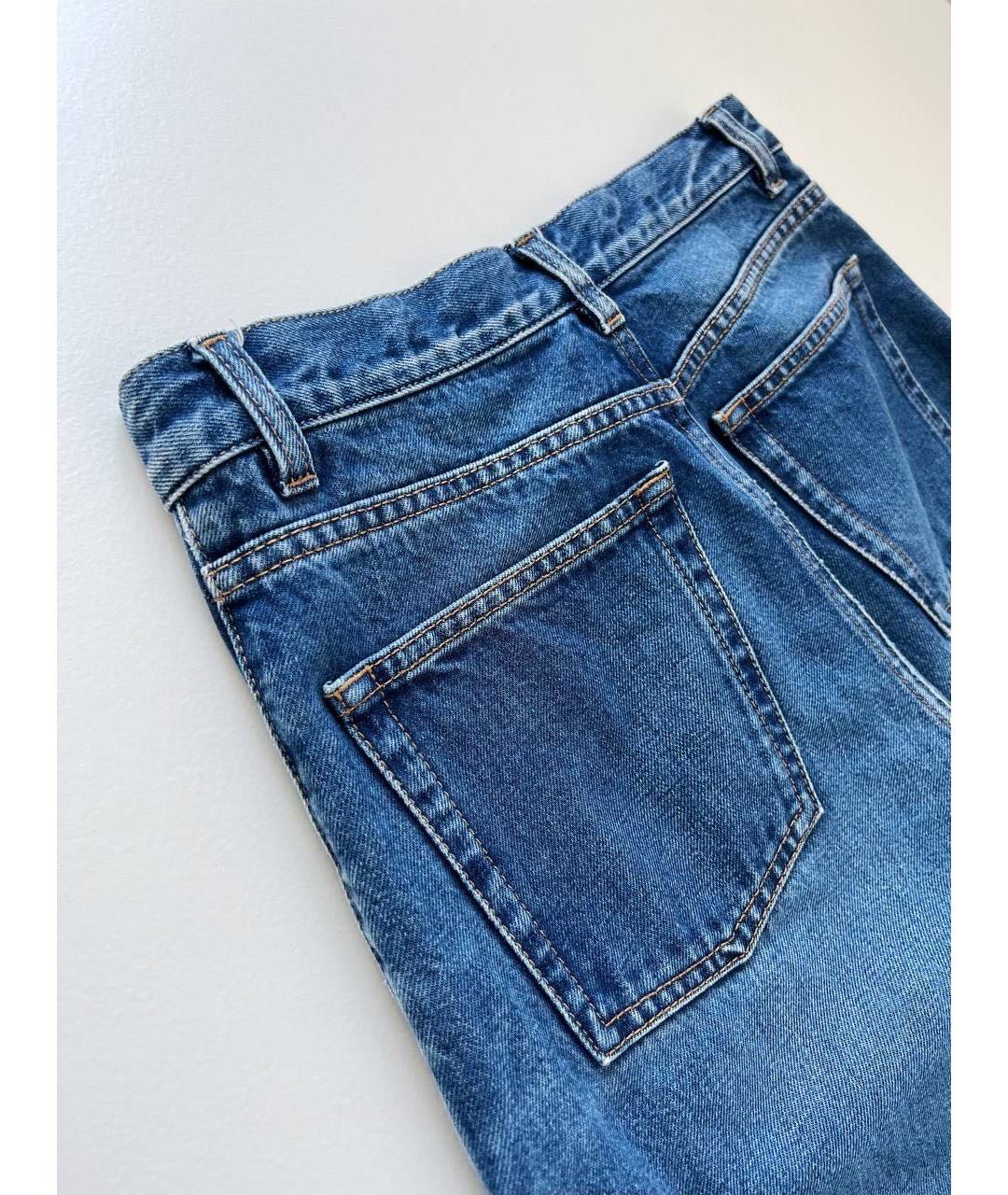 SAINT LAURENT Синие хлопковые прямые джинсы, фото 8