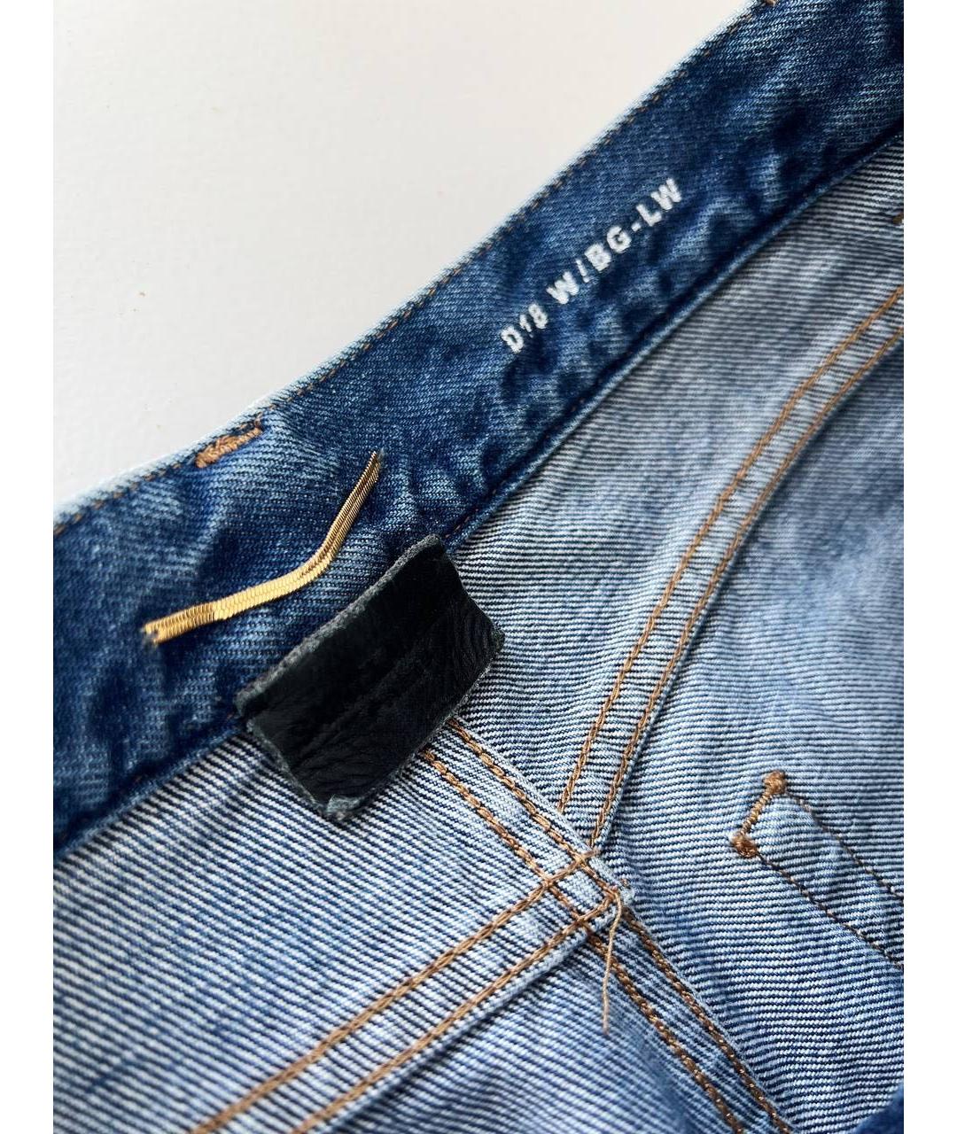 SAINT LAURENT Синие хлопковые прямые джинсы, фото 5